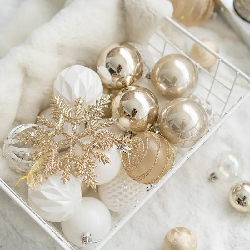 Bulk Glitter Champagne Christmas Balls Set Hanging Ornaments for Christmas Tree Home Decor Wholesale