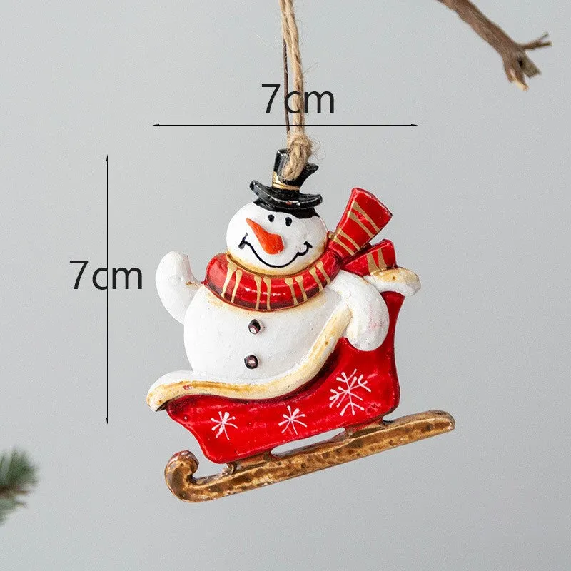 Bulk Santa Claus Sleigh Pendant Christmas Tree Hanging Ornament New Year Party Decor Wholesale