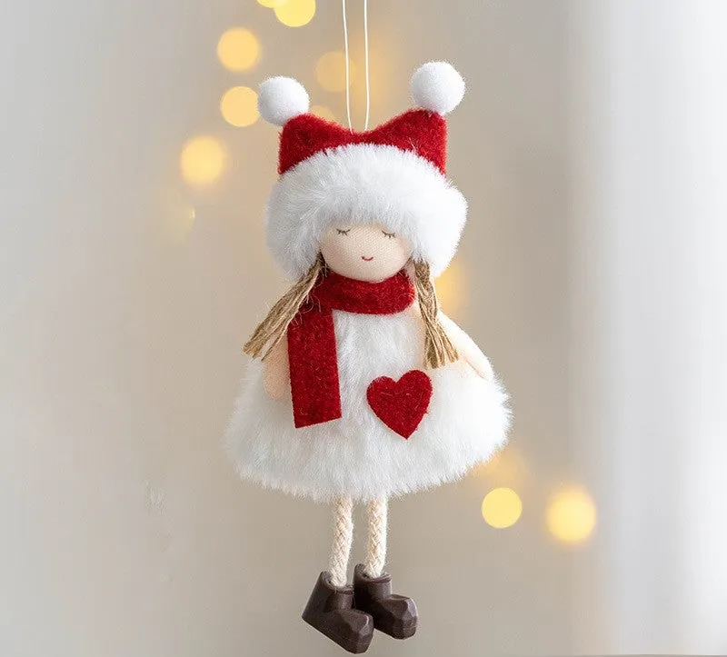 Bulk Santa Claus Snowman Elk Plush Pendant Christmas Tree Hanging Ornament New Year Party Decor Wholesale