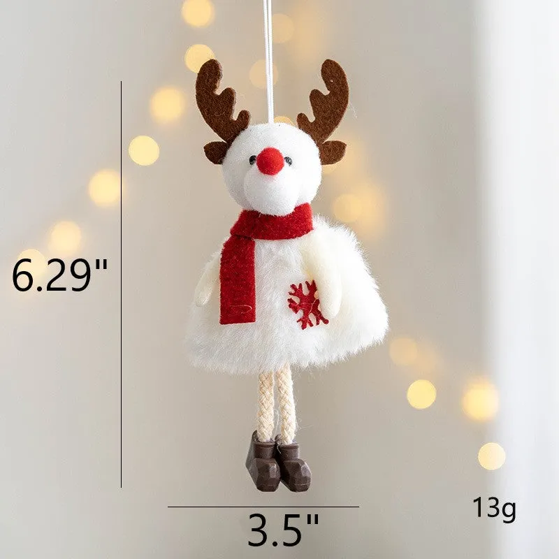 Bulk Santa Claus Snowman Elk Plush Pendant Christmas Tree Hanging Ornament New Year Party Decor Wholesale