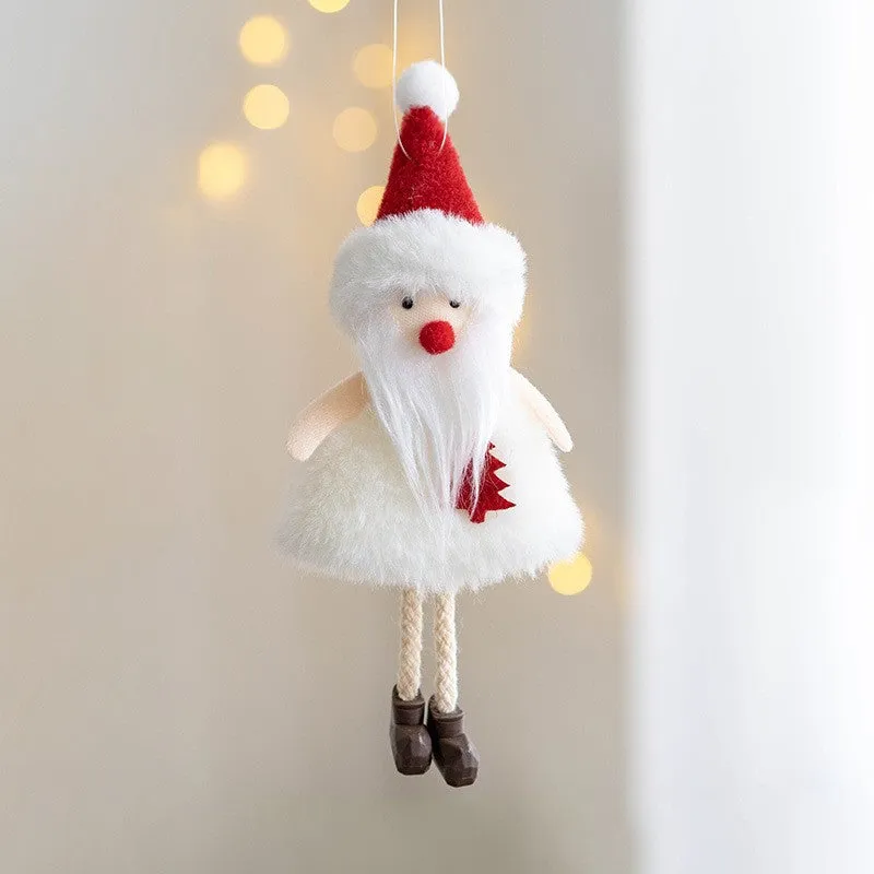 Bulk Santa Claus Snowman Elk Plush Pendant Christmas Tree Hanging Ornament New Year Party Decor Wholesale