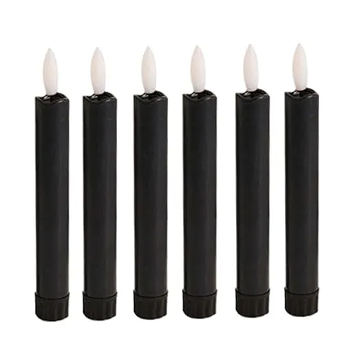 CALANDIS® 6X Led Pillar Candles Decor Flameless Candles for Holiday Halloween New Year Black | 6Pcs Led Pillar Candles