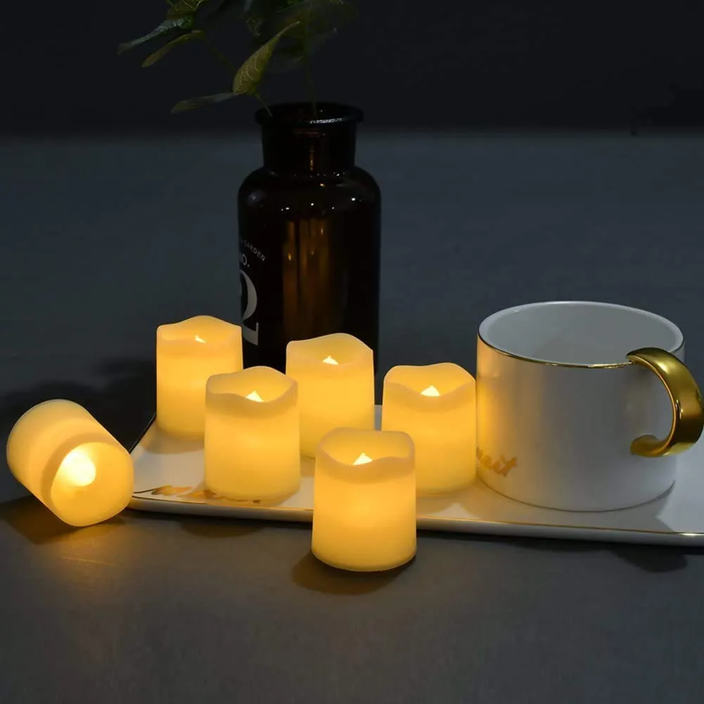 CherishX.com Warm White LED Tea Light Candle in Wave Shape, Ideal for Birthday Decoration, Diwali and for All Festival, Flameless Tea Light Candles (Pack of 30)