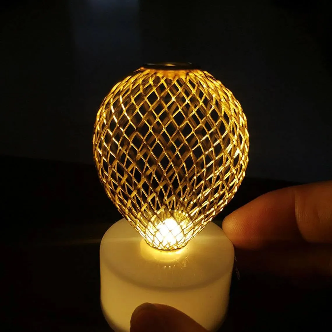 Chiransi 12 Pcs Set Golden Net LED Lanterns Light for Home Decoration,LED Tealight Candle Candle,Diwali Decoration, Christmas Xmas, Light for Diwali Home and Outdoor(Metal Golden Candles)