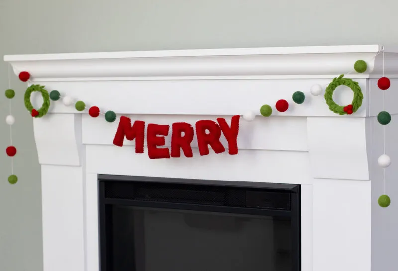 Christmas MERRY Wreath Garland