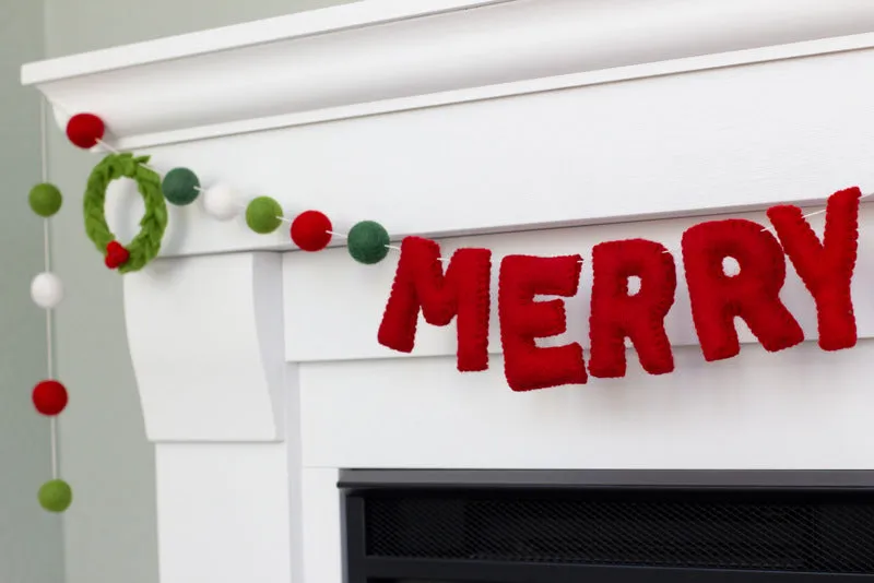 Christmas MERRY Wreath Garland