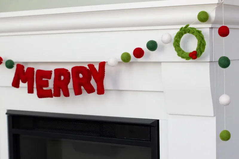 Christmas MERRY Wreath Garland