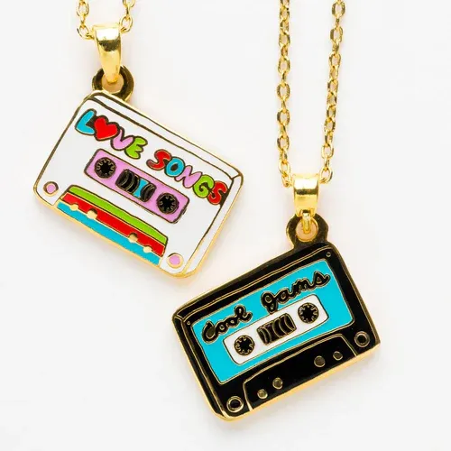 Cloisonné Double Sided Pendant - Cool Jams / Love Songs