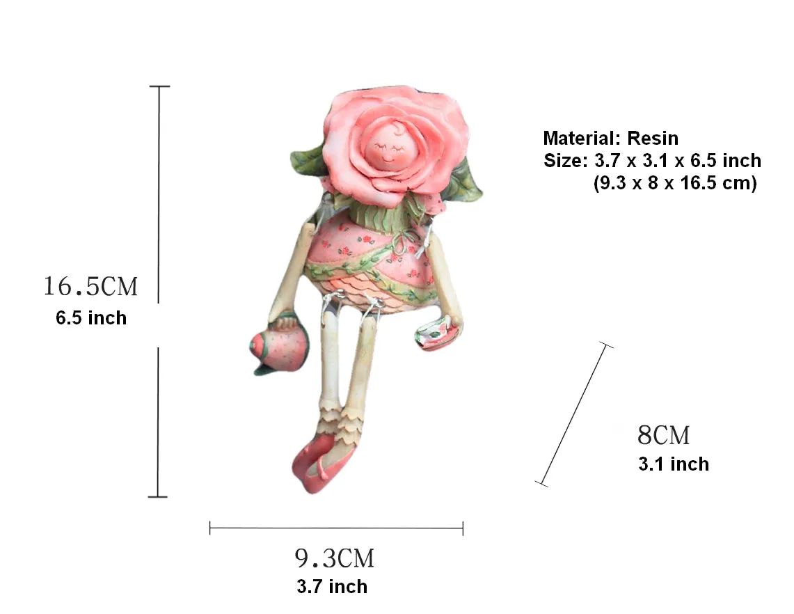 Creative Flower Rose Fairy Statue for Garden, Beautiful Garden Courtyard Ornaments, Villa Outdoor Decor Gardening Ideas, Unique Modern Garden Sculptures