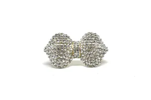 Crystal Rhinestone Bow Brooch with Pin 2.25" x 1.25" - 1 Piece