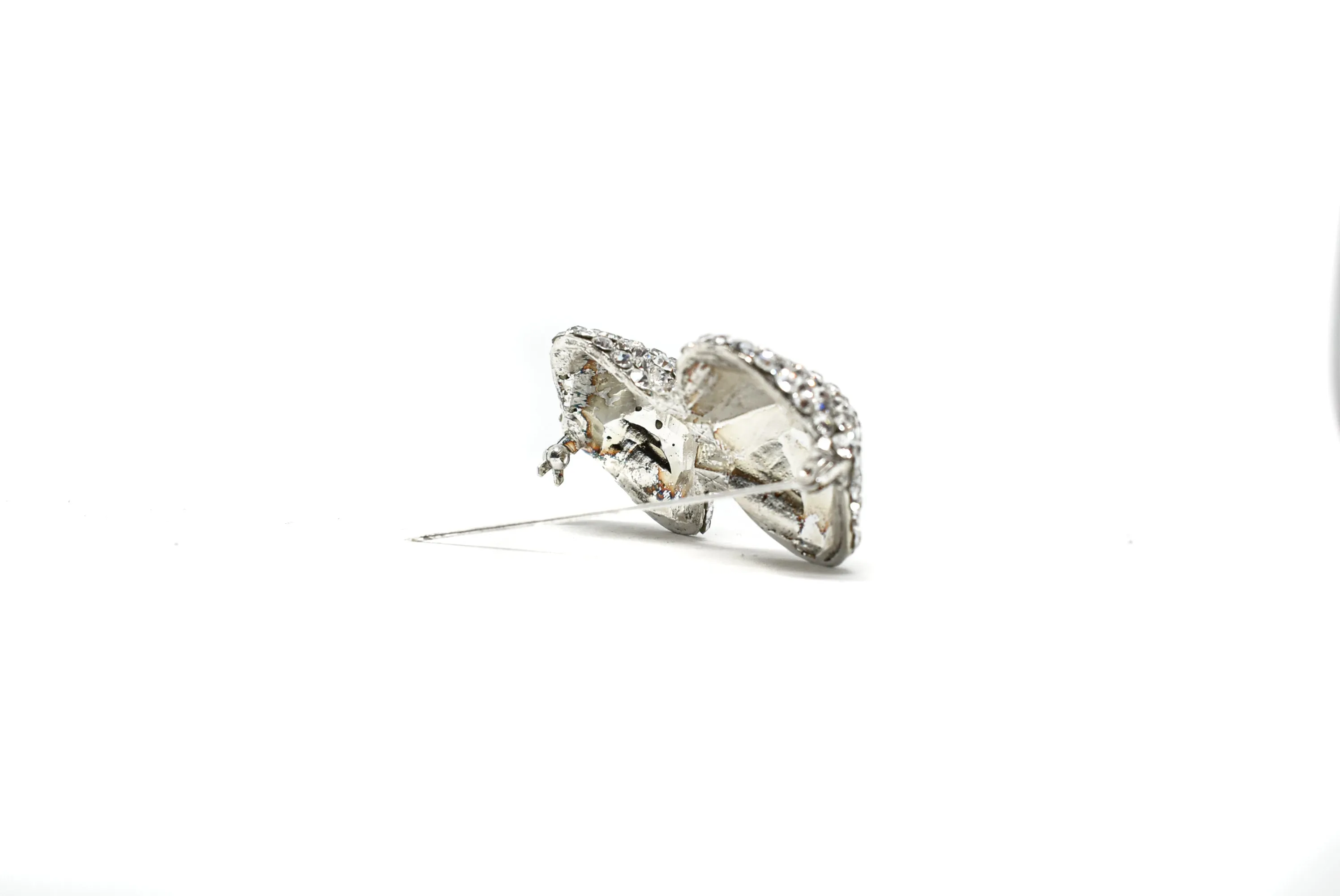 Crystal Rhinestone Bow Brooch with Pin 2.25" x 1.25" - 1 Piece