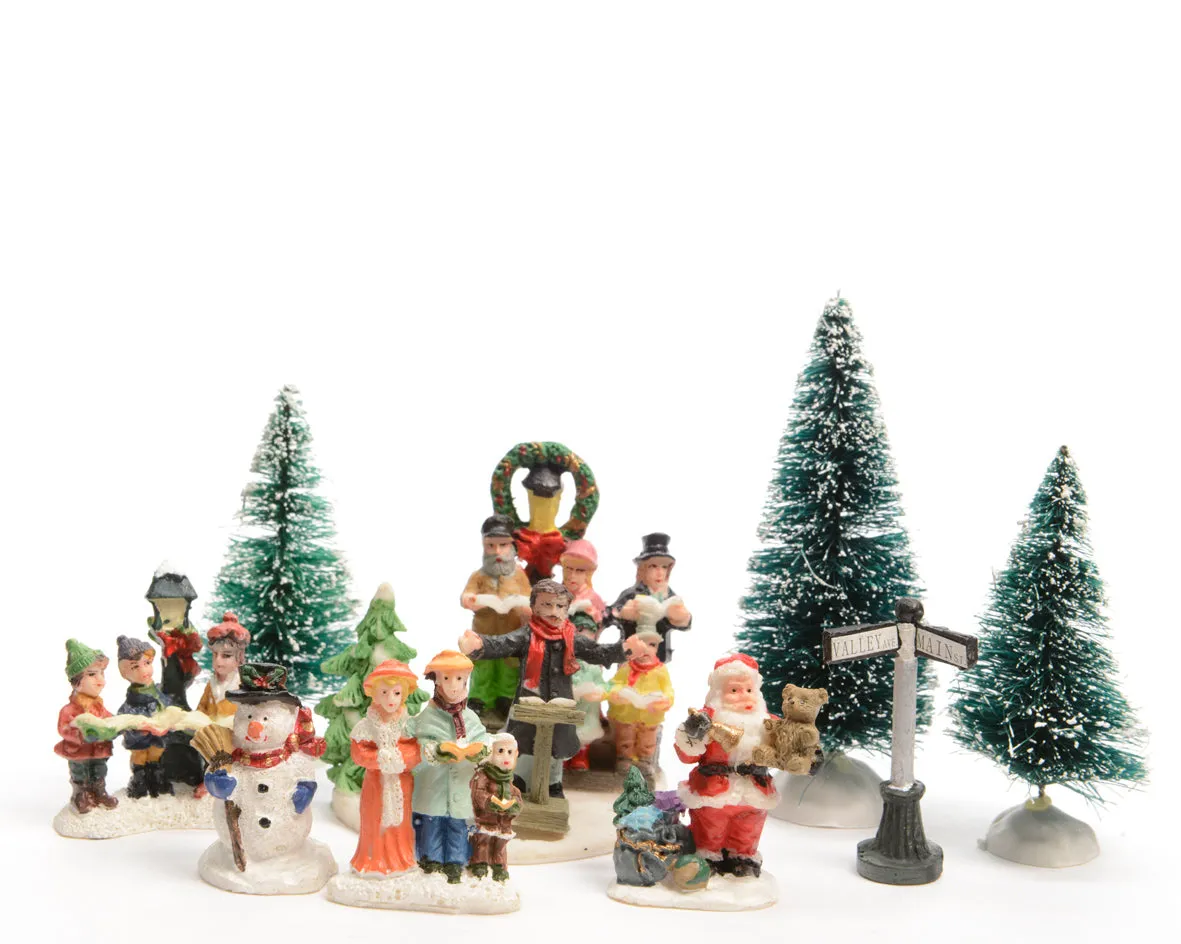 Decoris Set of 9 Christmas Village Street Accessories