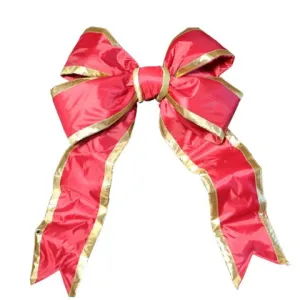 Deluxe Nylon 15" Bow – Red with Gold Trim