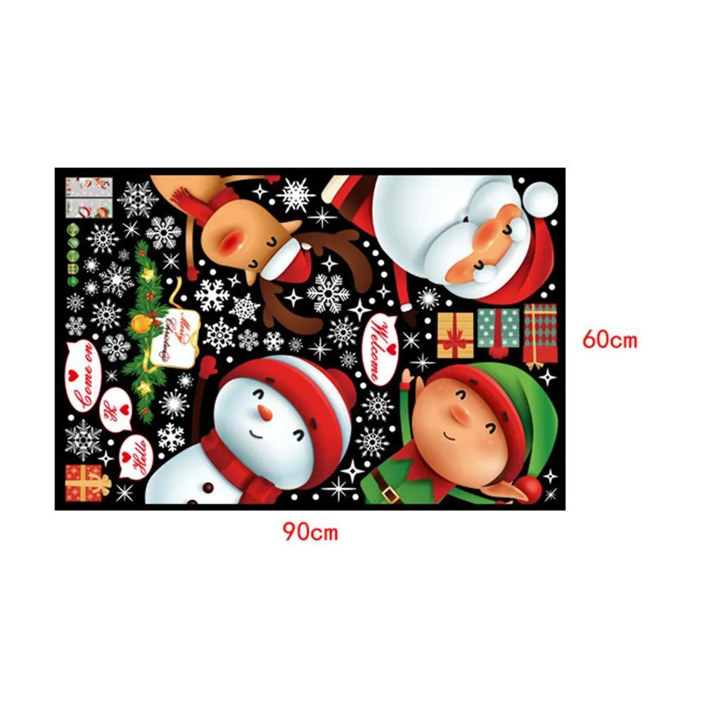 DIY Christmas Wall Sticker Living Room Xmas Santa Claus Snowman Elk Sticker