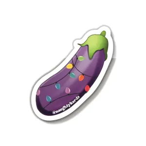 Egg Plant Lit Holiday Sticker - Pack Of 3