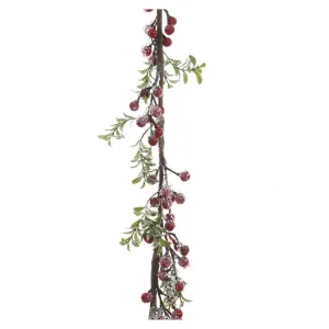 Everlands 130cm Icy Red Berry Garland