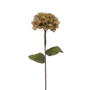 Festive 60cm Gold Artificial Hydrangea Stem