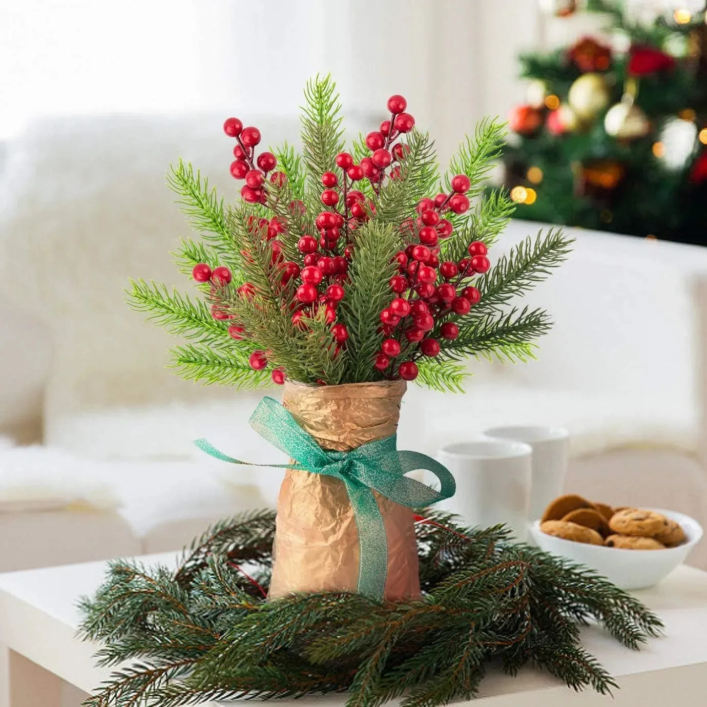 Festive Pine and Berry Branches (bundle)