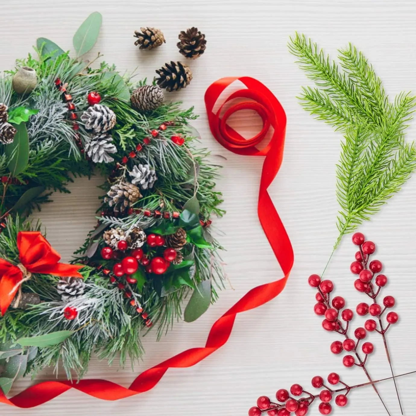 Festive Pine and Berry Branches (bundle)