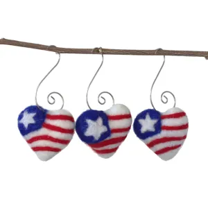 Fourth of July Ornaments- American Flag Hearts