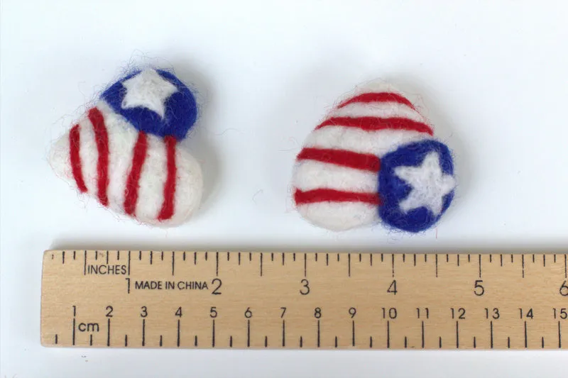 Fourth of July Ornaments- American Flag Hearts