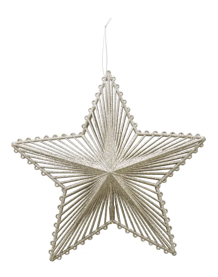 Glitter Hanging Star 4 Asst (30cm)