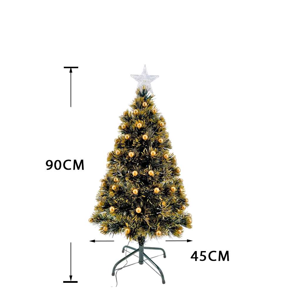 Golden Decor Christmas Tree Fibre Optic Pre-Lit Steady LED Lights