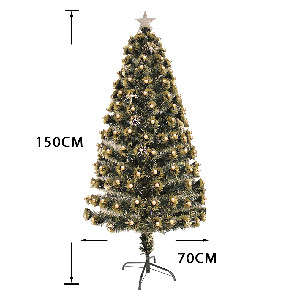 Golden Decor Christmas Tree Fibre Optic Pre-Lit Steady LED Lights