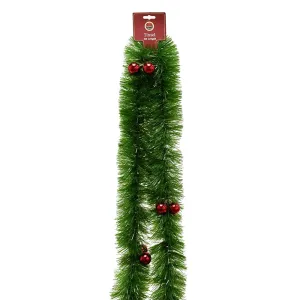 Green Tinsel With Baubles (3m)