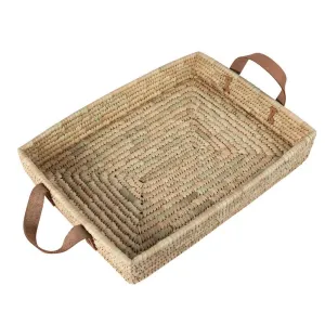 Hand Woven Rectangle Handled Basket