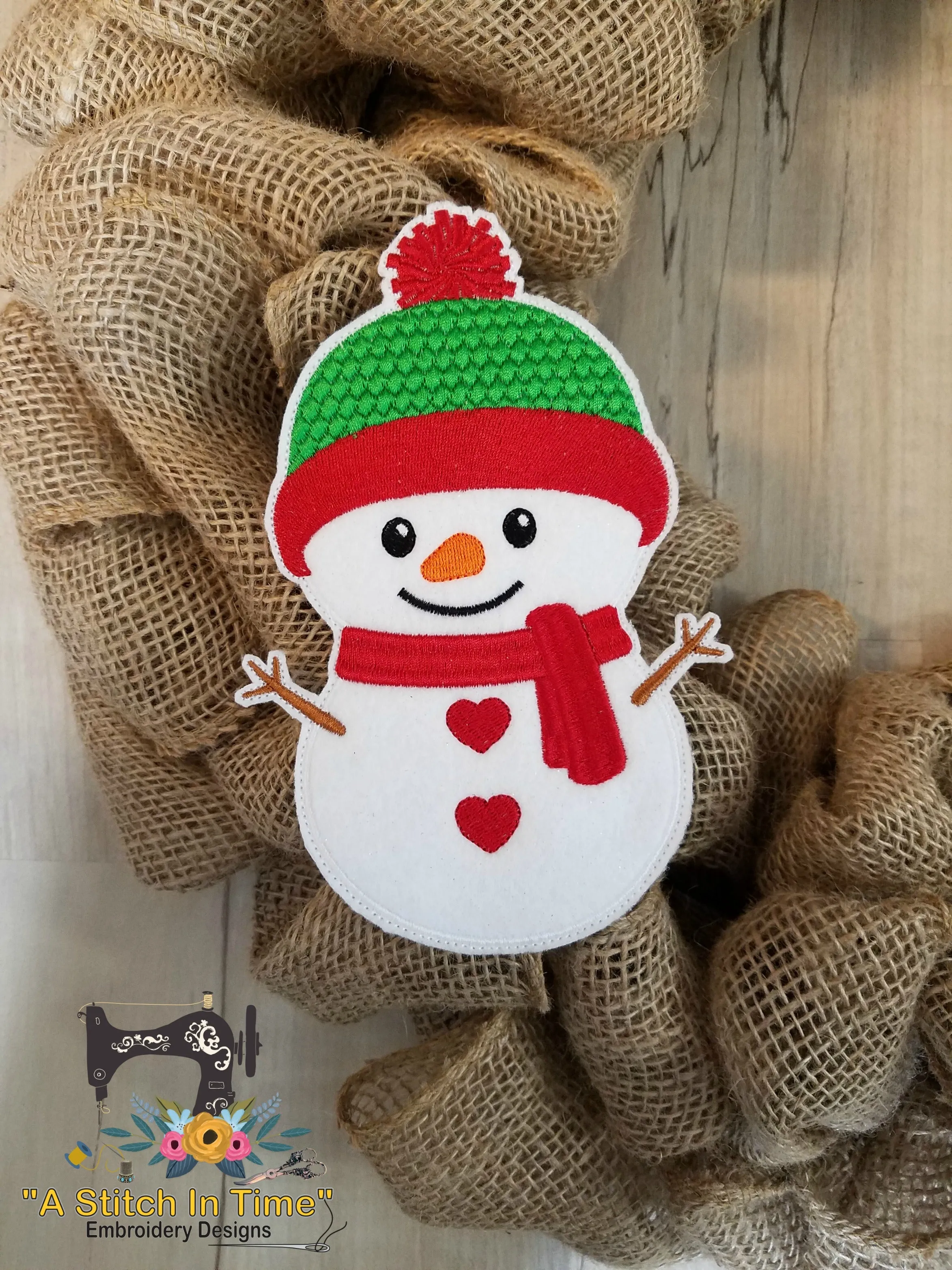 ITH Wreath Decor Snowman (5x7 hoops)