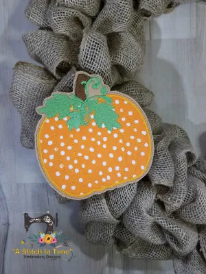 ITH Wreath Decor Thanksgiving Pumpkin 6x6 or 6x10 hoops