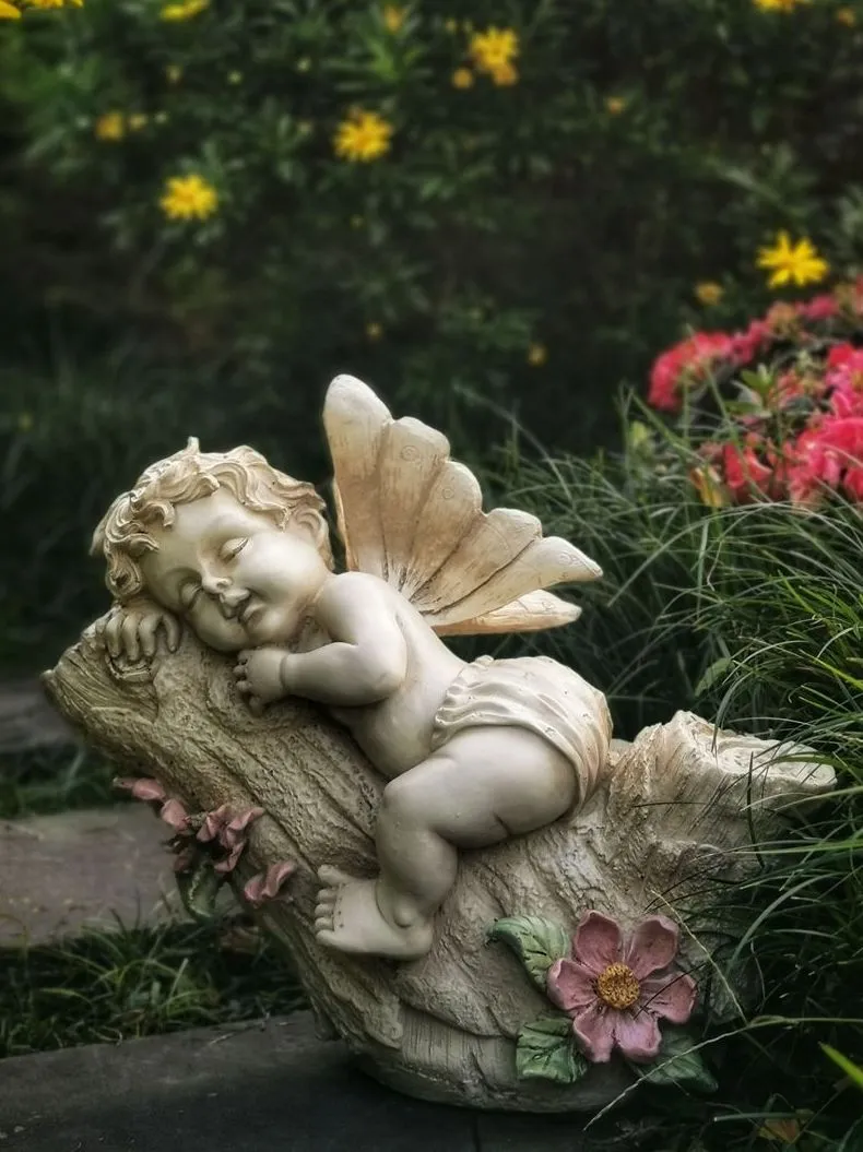 Large Angel Flowerpot, Resin Statue for Garden, Creative Modern Statue for Garden Ornaments, Villa Outdoor Decor Gardening Ideas