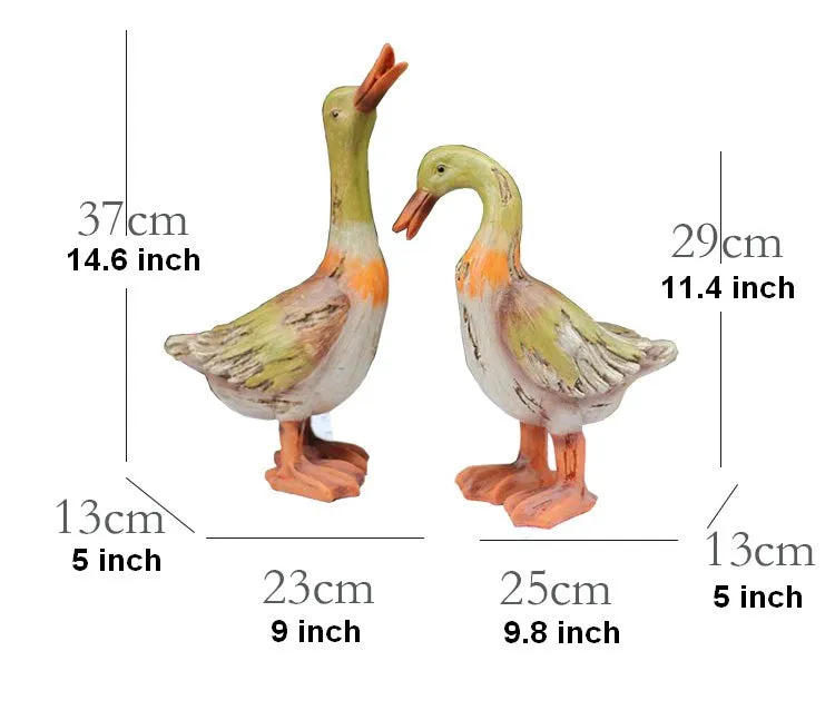 Large Duck Statues, Unique Wood Carving Statue for Garden, Creative Modern Statue for Garden Ornaments, Villa Outdoor Decor Gardening Ideas