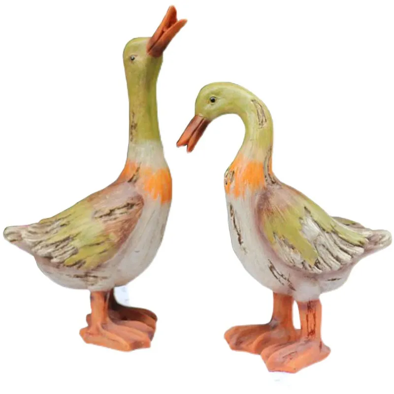 Large Duck Statues, Unique Wood Carving Statue for Garden, Creative Modern Statue for Garden Ornaments, Villa Outdoor Decor Gardening Ideas