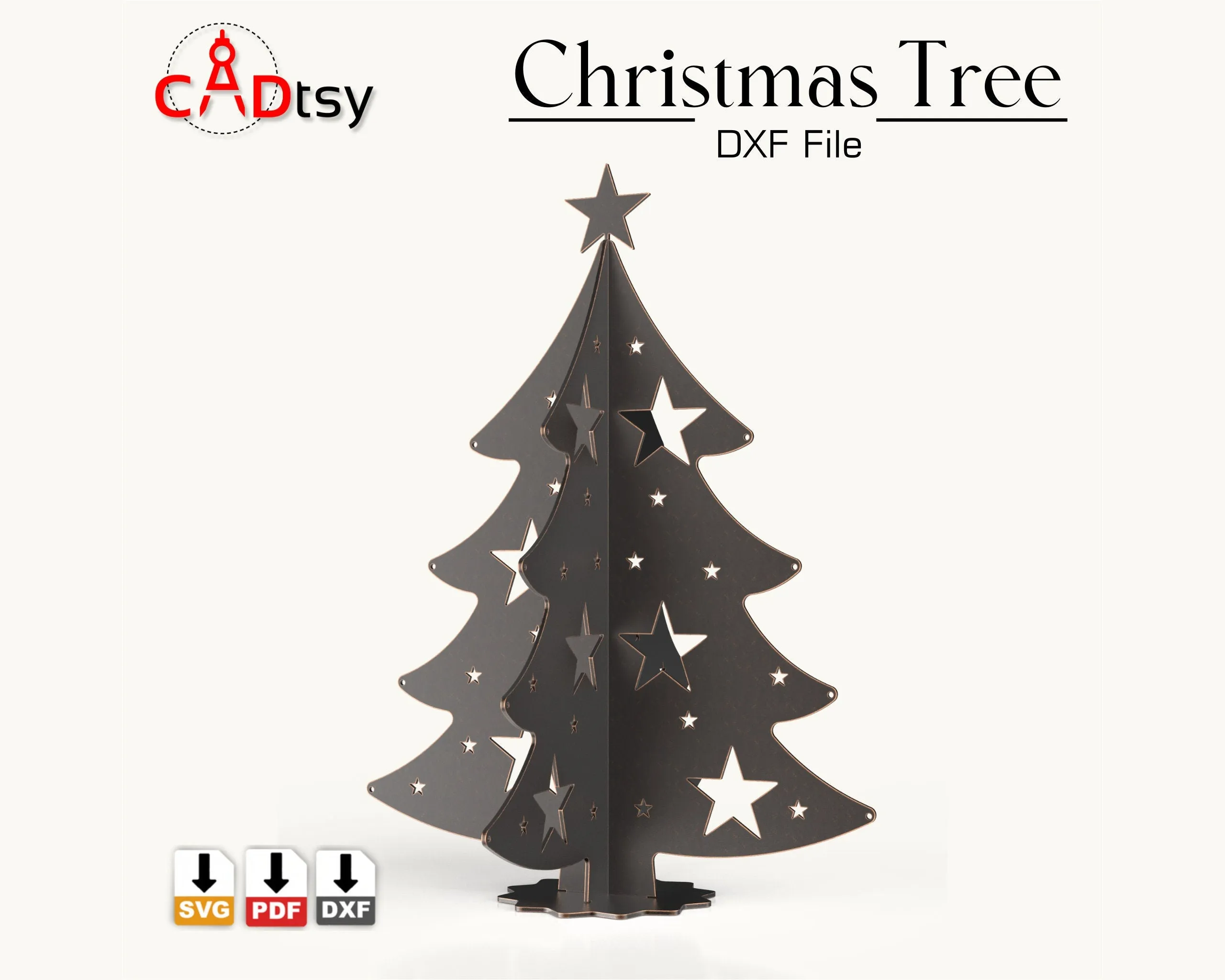 Large H1500 Christmas Tree Metal Decoration DXF / SVG CNC Laser Cutting Files