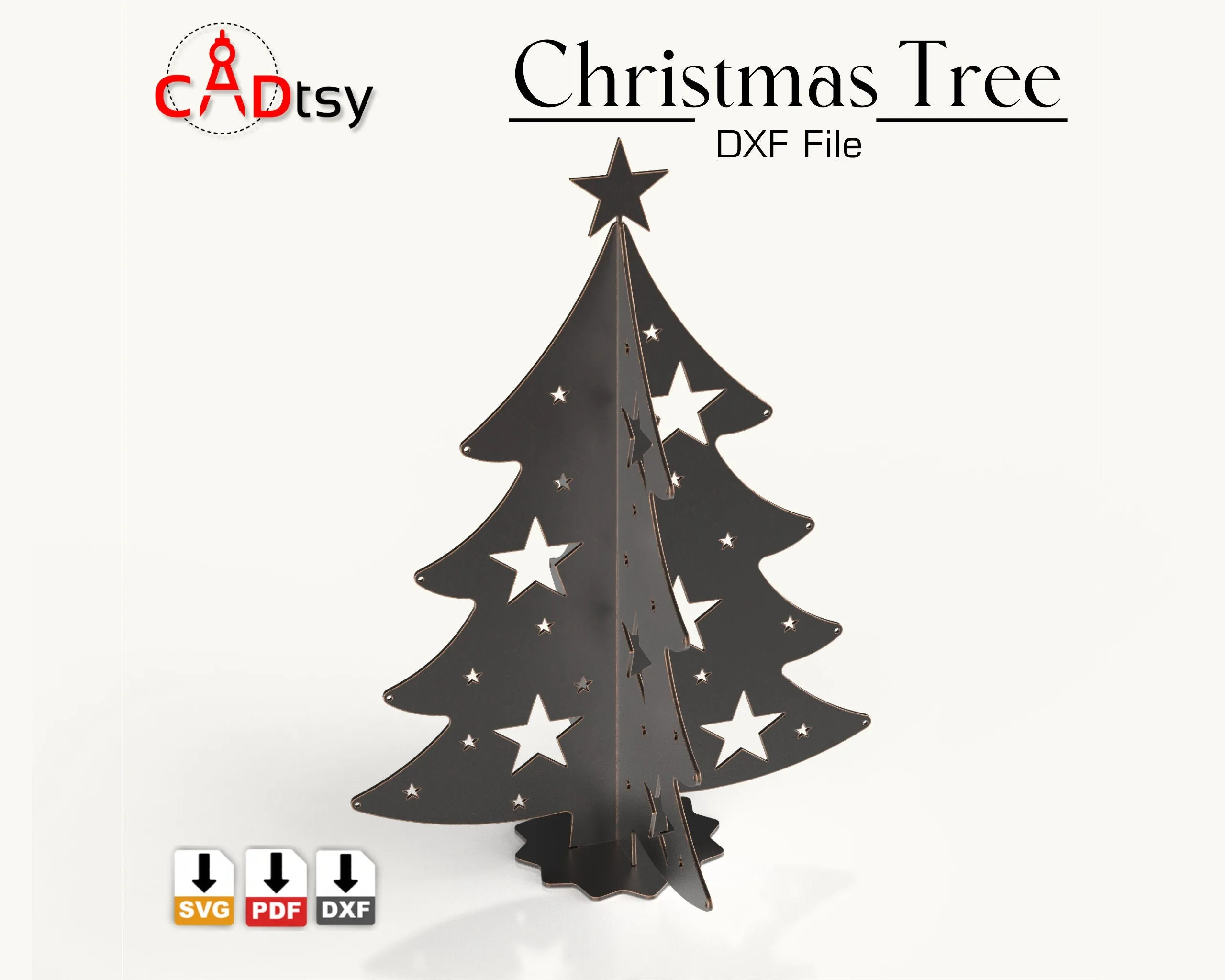 Large H1500 Christmas Tree Metal Decoration DXF / SVG CNC Laser Cutting Files