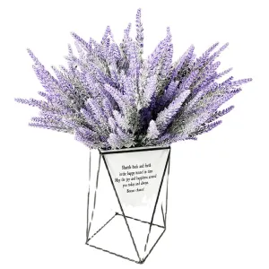 Lavender Flocked Artificial Flowers Wedding Home Decoration Plant Romantic Purple