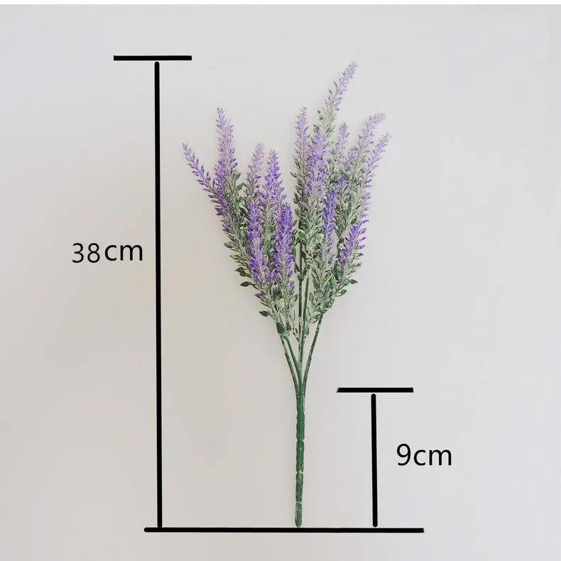 Lavender Flocked Artificial Flowers Wedding Home Decoration Plant Romantic Purple