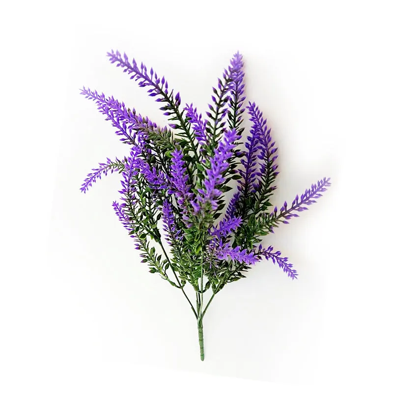 Lavender Flocked Artificial Flowers Wedding Home Decoration Plant Romantic Purple