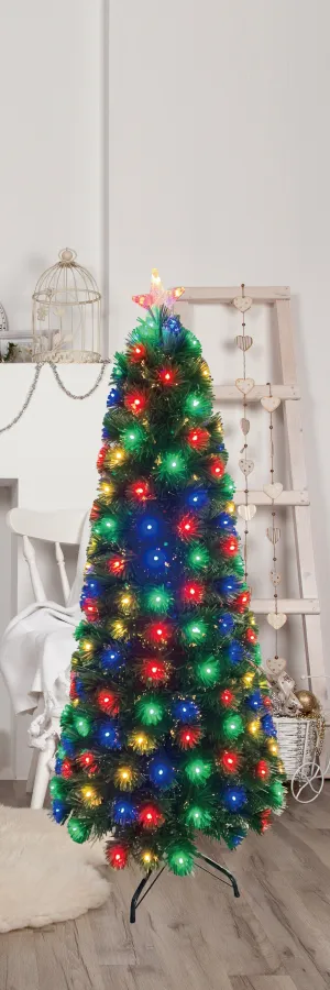 LED Multicolour Slim Fibreoptic Tree 7ft (210cm)