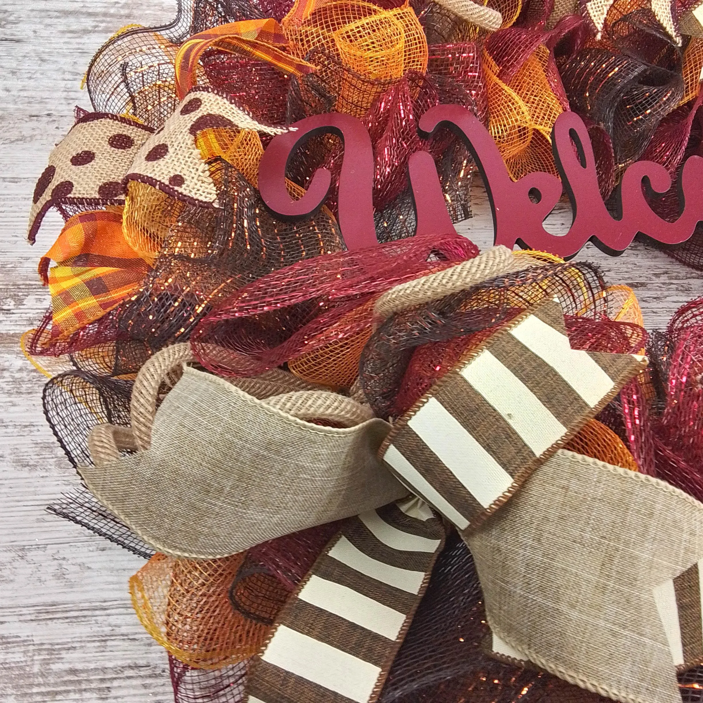 Maroon Fall Wreath, Autumn Front Door Wreaths : F2