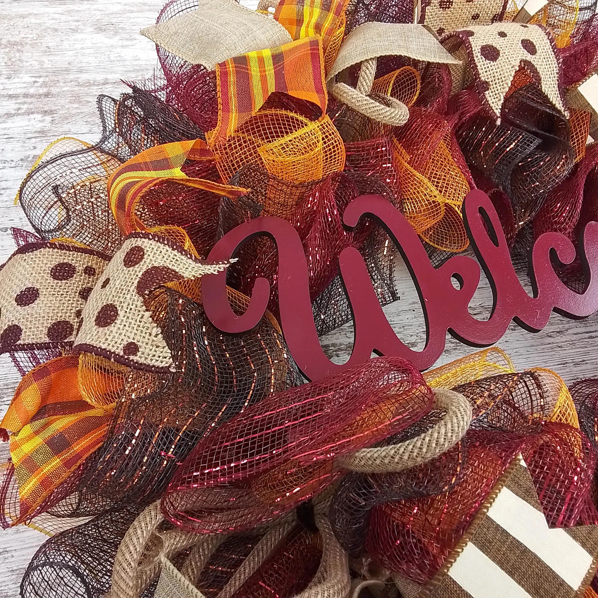 Maroon Fall Wreath, Autumn Front Door Wreaths : F2