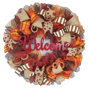 Maroon Fall Wreath, Autumn Front Door Wreaths : F2