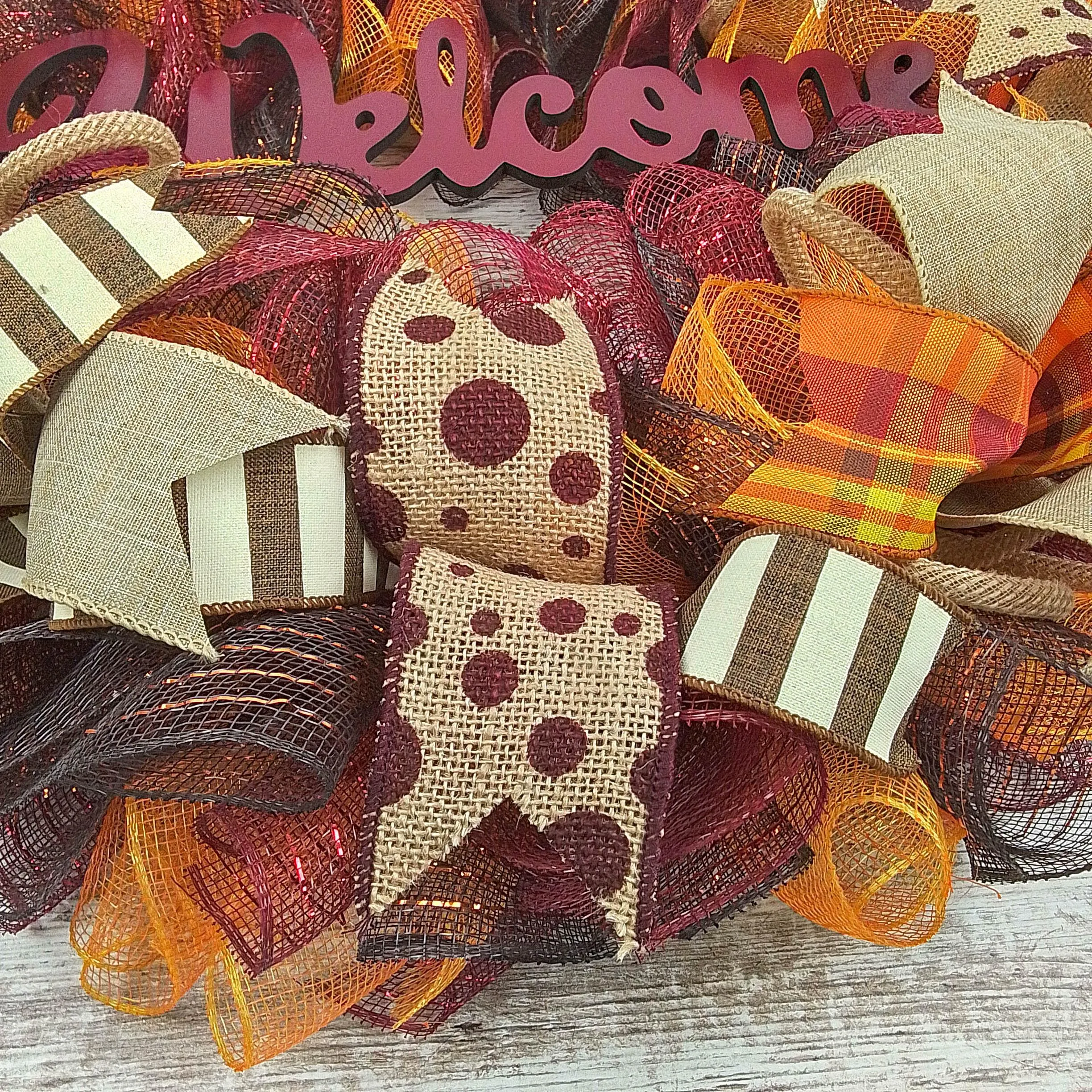 Maroon Fall Wreath, Autumn Front Door Wreaths : F2