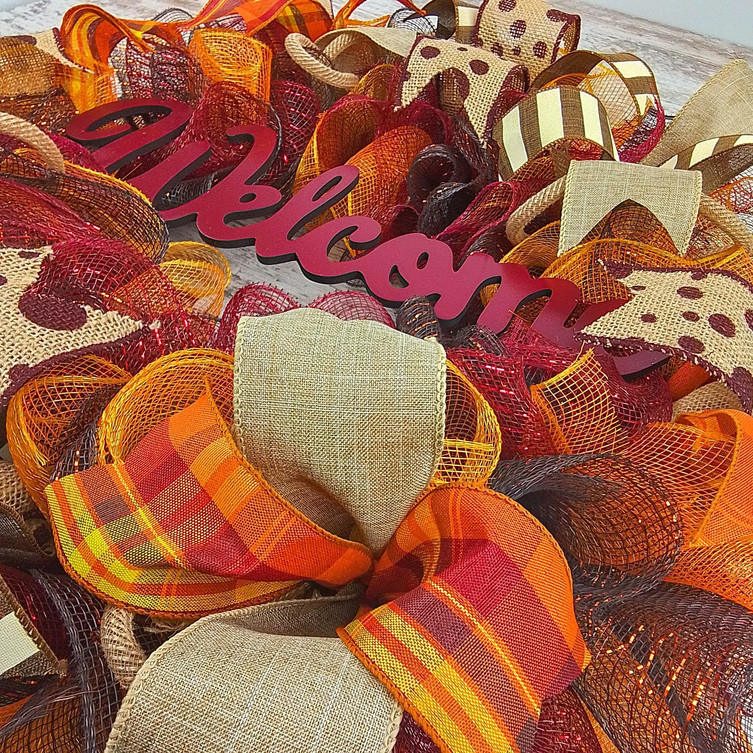 Maroon Fall Wreath, Autumn Front Door Wreaths : F2