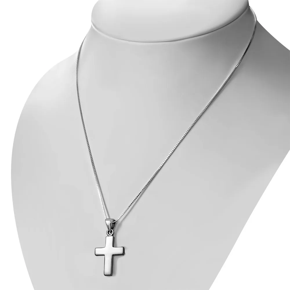 Medium Thick Sterling Silver Cross Pendant