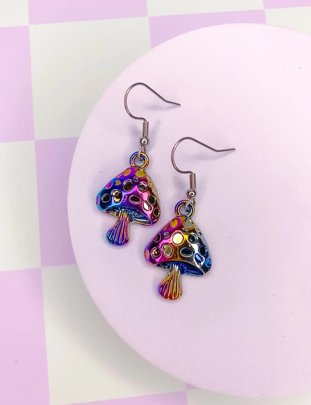 MUSHROOM MAGIC EARRINGS - OIL SLICK