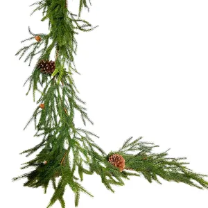 Pacific Norfolk Pine and Cone Garland 72''