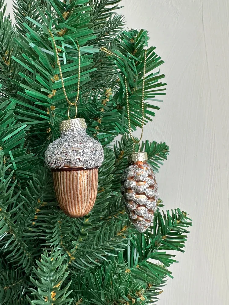 Pine Corn and Acorn Ornaments